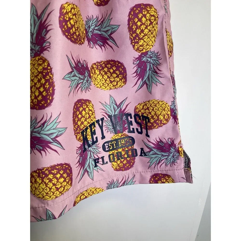 Ingear Swim Men's Size: XL (40/42) Pink Pineapple Print Trunks Key West, Florida